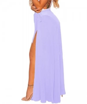 Cover-Ups Women's Swimsuit Cover Up Summer Beach Wrap Skirt Swimwear Bikini Cover-ups - 14-lilac-long - CN193UNRWIG