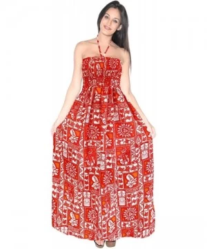 Cover-Ups Women's Plus Size Tube Dress Summer Dress for Girls Sundress Printed A - Spooky Red_j373 - CU12CUW3ABH