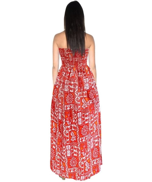 Cover-Ups Women's Plus Size Tube Dress Summer Dress for Girls Sundress Printed A - Spooky Red_j373 - CU12CUW3ABH