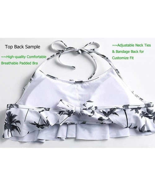 Sets Woman's Beautiful Ruffled Top Sexy Halter 2 Piece Tankini Sexy Swimsuit - Color01 - C718XSIWZAI