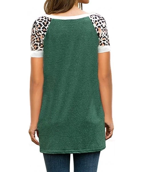 Sets Women's T Shirt Short Sleeve Summer Loose Twist Knot Casual Tunic Blouse Tanks Vest Tops - Green.a - CW193MQHO27