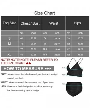 Sets Women's Two Pieces Swimsuit Ruffled Flounce Top with High Waisted Bottom Bikini Set Adjustable V Neck Swimwear Black - C...