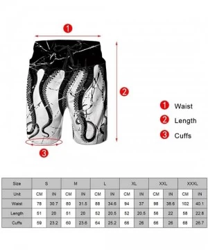 Board Shorts Men Swim Trunks Drawstring Elastic Waist Quick Dry Beach Shorts with Mesh Lining Swimwear Bathing Suits - Blue G...