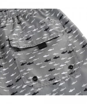 Board Shorts Men's Swim Trunks Quick Dry Beach Shorts with Mesh Lining - Fish-graphite - CR18WE4NQDS