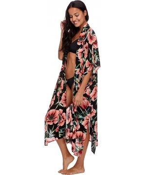 Cover-Ups Women's Amun Rayon Kimono Cover Up - Sipura Floral Print - CM18I02QD22