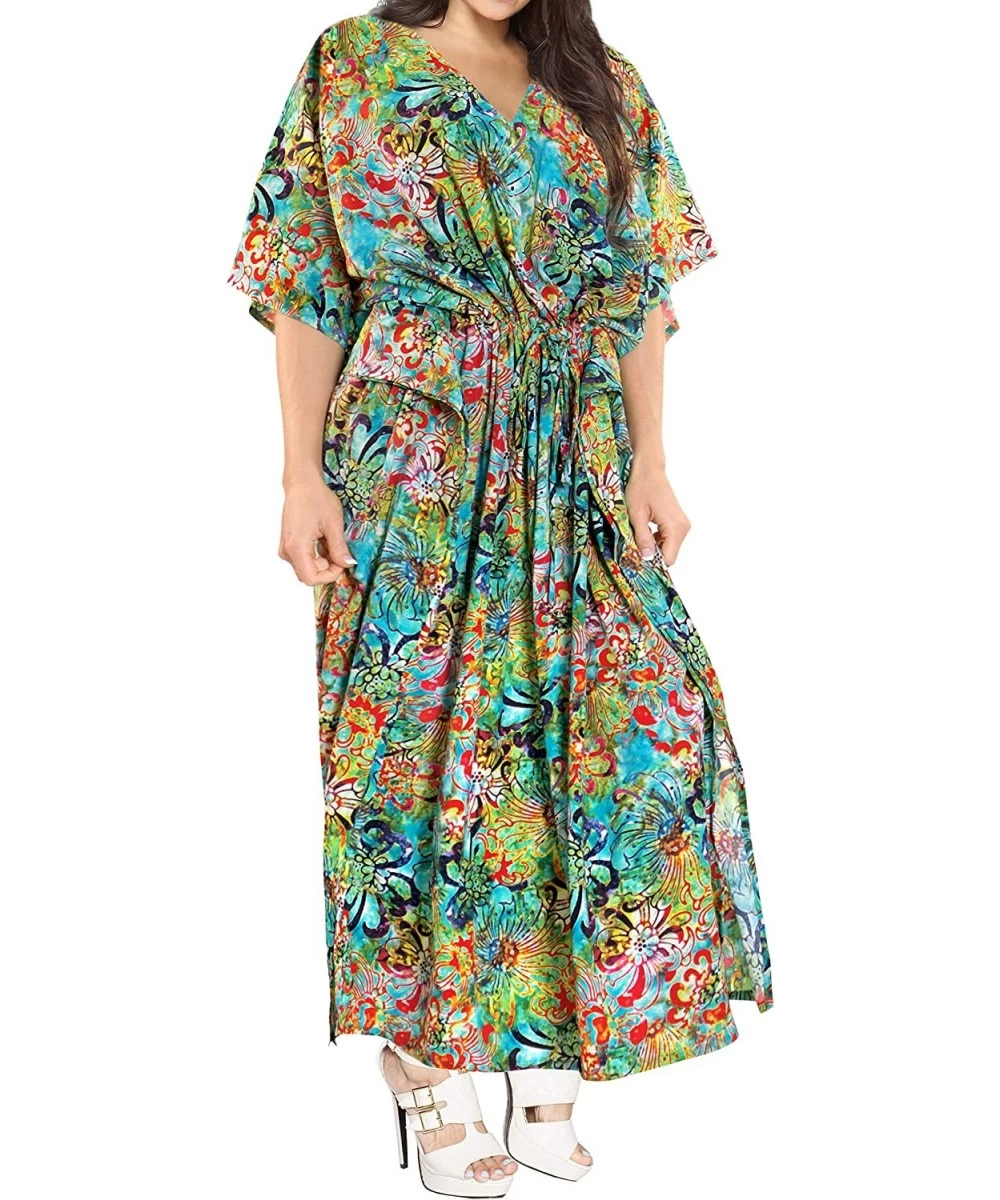 Cover-Ups Women's One Size Kaftan Wedding Dresses Sleepwear Cover Ups Drawstring - Multicolor_k264 - CH17X6RLY72