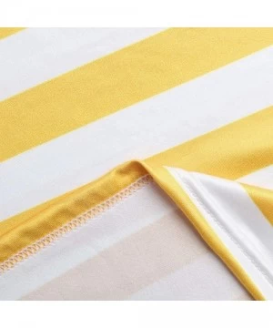 Sets Summer Women Casual Sleeveless Stripe T Shirts Dress Tunic Waist Dresses - Yellow - C3199Q2T6CE