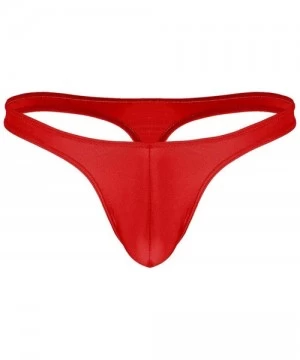 Briefs Swimwear Mens Swimsuit Gay Underwear Bikini G String T Back Thong Briefs Lingerie Underwear Low Rise Bulge Pouch - Red...