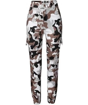 Cover-Ups Women Summer Modal Camouflage Sports Fitness Yoga Leisure Cargo Pants - Camo Pant-gray - CJ18RRQ035S