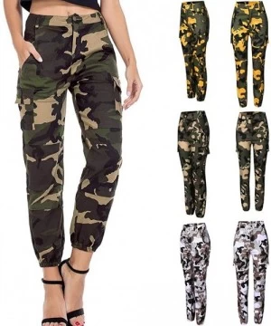 Cover-Ups Women Summer Modal Camouflage Sports Fitness Yoga Leisure Cargo Pants - Camo Pant-gray - CJ18RRQ035S