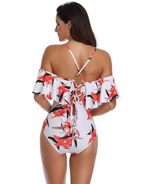 Sets Mother and Daughter Swimwear Family Matching Swimsuit Girls Swimwear - Floral-lily - CI18T3LU6KG