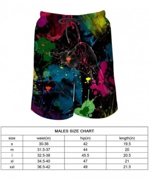 Board Shorts Men's Fashion Quick Dry Swim Trunks- Mesh Lining Board Shorts Swimwear - Psychedelic Colorful Graffiti - CT1903K...