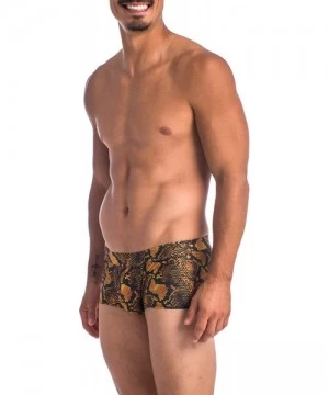 Briefs Mens New Printed Hot Body Boxer Swimsuit - Snake Print - C718T35ONUS