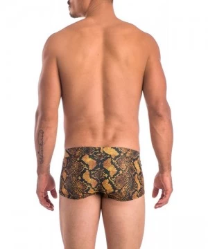 Briefs Mens New Printed Hot Body Boxer Swimsuit - Snake Print - C718T35ONUS