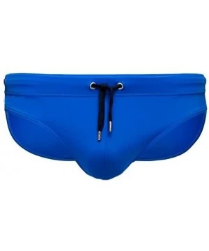 Briefs Mens Swimwear Bikini Briefs Swimming Trunks Pad Swimsuits Surf Shorts - Blue - CE18NXX9YIQ