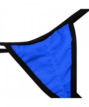 Sets Women Sexy Halter Neck Bra Top Micro Panties Swimsuit 2 Pieces Bikini Set - Blue - CB18GLKYCDO