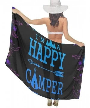 Cover-Ups Women Chiffon Scarf Shawl Wrap Sunscreen Beach Swimsuit Bikini Cover Up - Happy Camper Camping Purple Lavender - CH...