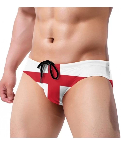 Briefs Men's Swimwear Briefs Swim Trunk Sexy Soft Triangle Thong Bikini Swimsuit Flag of Maryland - Flag of England 18 - C919...