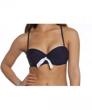 Bottoms Missy Retro Moulded Cup Bikini Top - Navy - CU18NYQ08LI