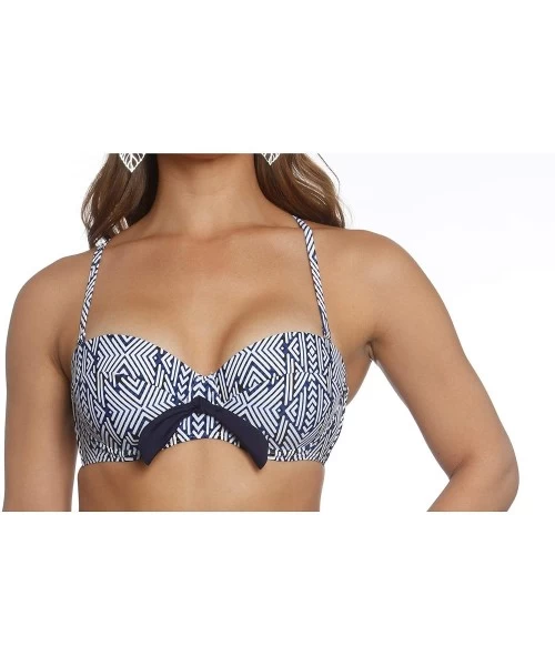 Bottoms Missy Retro Moulded Cup Bikini Top - Navy - CU18NYQ08LI