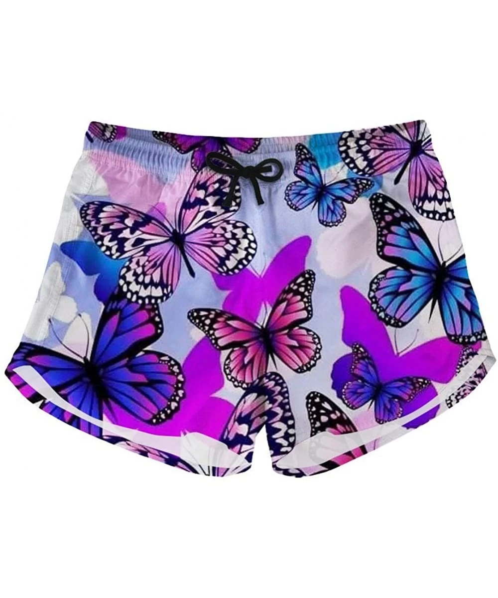 Board Shorts Women's Floral Pattern Beach Shorts Quick Dry Swim Trunks with Pockets - Pattern 04 - CL18Q0RDN59