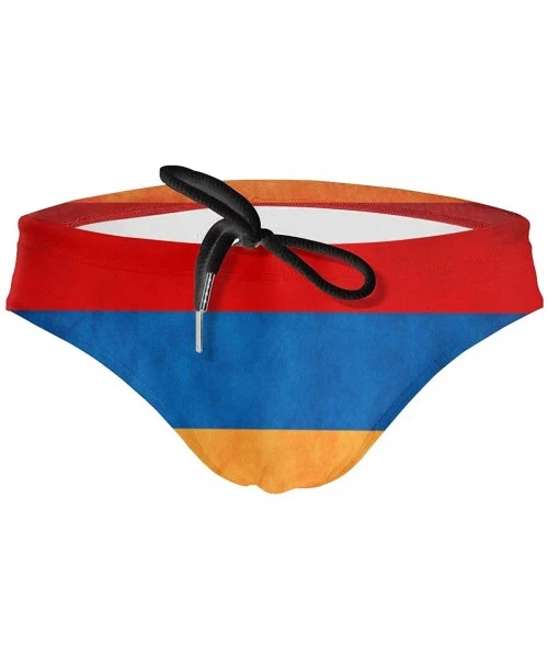 Briefs Men's Swimwear Briefs Swim Trunk Sexy Soft Triangle Thong Bikini Swimsuit Croatia Flag - Armenia Grungy Flag 13 - CN19...