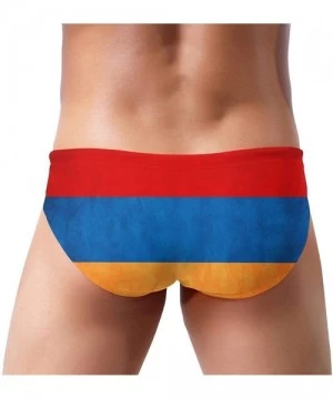 Briefs Men's Swimwear Briefs Swim Trunk Sexy Soft Triangle Thong Bikini Swimsuit Croatia Flag - Armenia Grungy Flag 13 - CN19...