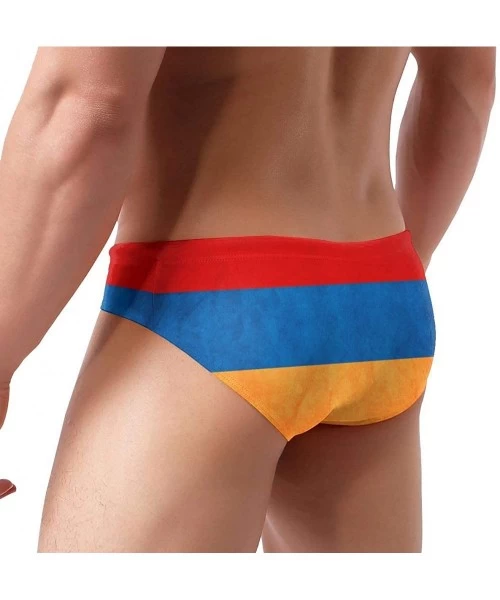 Briefs Men's Swimwear Briefs Swim Trunk Sexy Soft Triangle Thong Bikini Swimsuit Croatia Flag - Armenia Grungy Flag 13 - CN19...