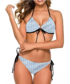 Bottoms Sexy Swimwear Checkered- Maze-Look Squares Retro Great for The Younger Crowd - Multi 10-two-piece Swimsuit - CD19E78C9E7