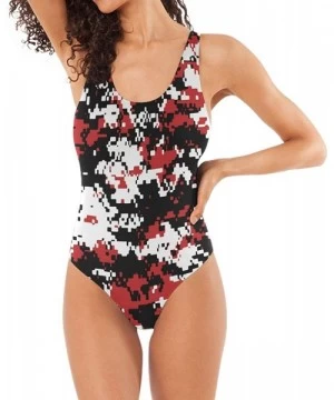 One-Pieces Womens Swimsuits Colorful Leopard South Carolina One Piece Tankini Girls Monokini - Red Camouflage - C918R3M8DR0