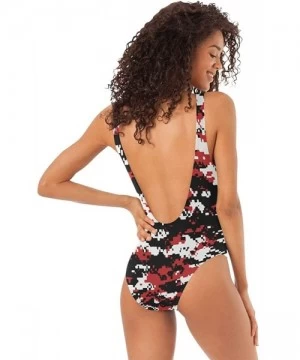 One-Pieces Womens Swimsuits Colorful Leopard South Carolina One Piece Tankini Girls Monokini - Red Camouflage - C918R3M8DR0