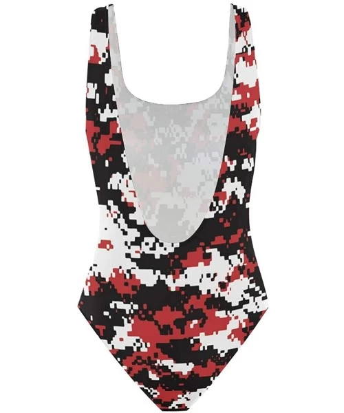 One-Pieces Womens Swimsuits Colorful Leopard South Carolina One Piece Tankini Girls Monokini - Red Camouflage - C918R3M8DR0