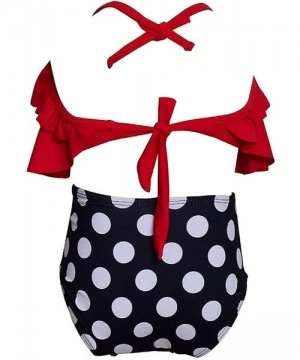 Sets Girl Two Pieces Bikini Set Swimsuit Ruffle Falbala Swimwear Bathing Suits - Red - CH18NH69MSH