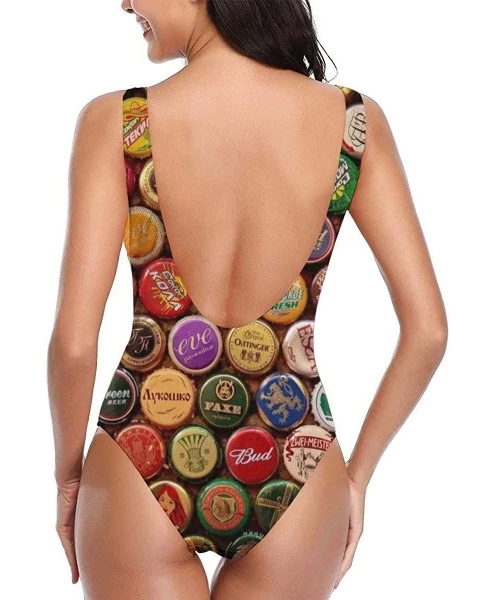 One-Pieces Women's Budweiser Swimsuit High Cut Low Back One Piece Swimwear Bathing Suits - Budwiser1 - CW199UKQS67