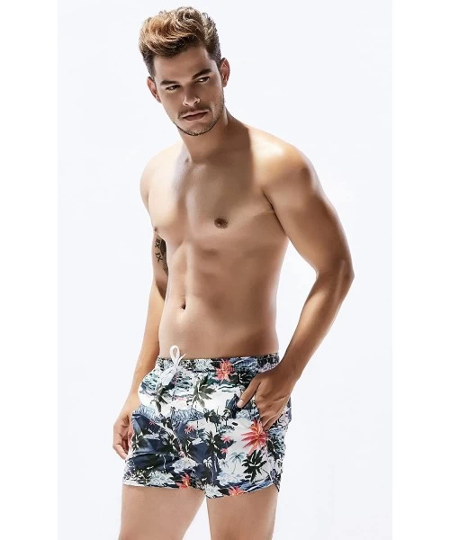 Trunks Men's Swim Trunks Quick Dry 3D Printed Beach Shorts with Pockets - 71306 Green - CK18U3QWN40