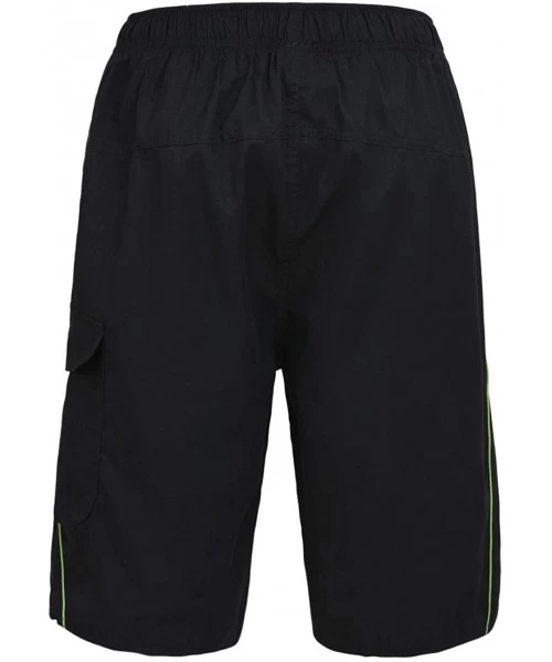 Trunks Men's Beachwear Swim Trunks Quick Dry Zipper Pockets with Lining - Black - CR17XWKNAZ7