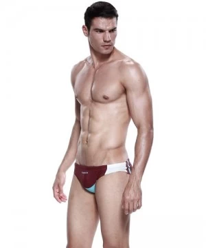 Briefs Mens Low Rise Sexy Swimwear Brief Swim Bikini - 2470 Dark Red - CO11MGJU6F9