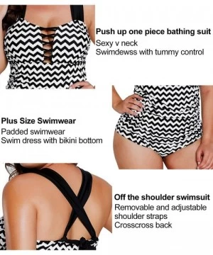 Sets Women One Piece Swimsuit Plus Size Mesh Swimdress Tankini Bathing Suit Swimwear Tummy Control Skirt Bikini Set - Sexy St...