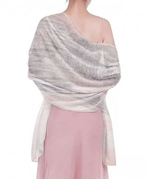 Cover-Ups Women Luxury Chiffon Swimwear Cover Up- Oversize Beach Sarong Shawl Wrap - Pink Gray Painting - C119C4EIOXZ