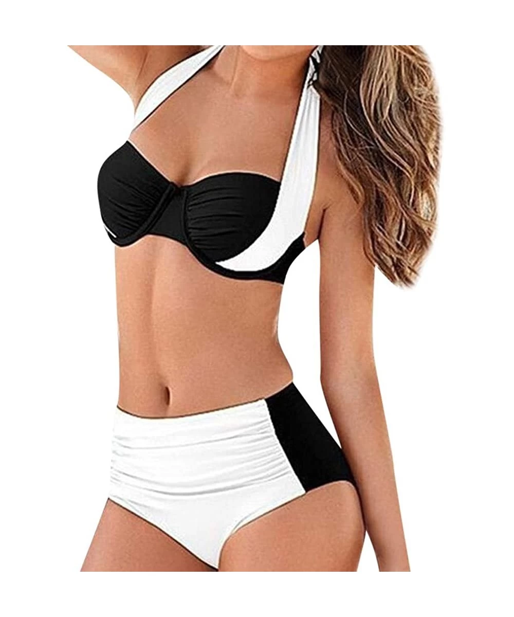 Sets Women's Push Up Two Piece Bikini Set Swimsuits Padded Swimwear Bathing Suits - White - CG193H74OMI