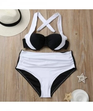 Sets Women's Push Up Two Piece Bikini Set Swimsuits Padded Swimwear Bathing Suits - White - CG193H74OMI