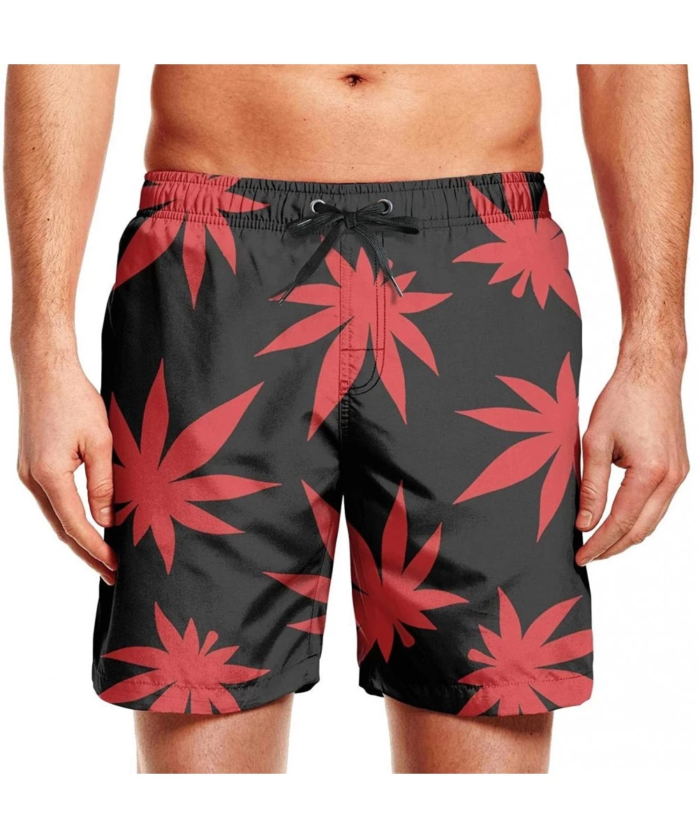 Board Shorts Marihuana Cannabis Leaf Men's Quick-Drying Swimming Trunks Sexy Lined Swimming - Marihuana Cannabis Leaf - CR190...