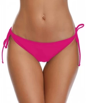 Bottoms Women's Swim Bottom Tie Side Bikini Bottom Tankini Swimsuit Briefs - Rose - C918TXZKNLZ