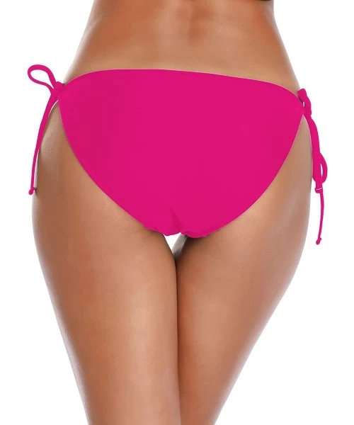 Bottoms Women's Swim Bottom Tie Side Bikini Bottom Tankini Swimsuit Briefs - Rose - C918TXZKNLZ