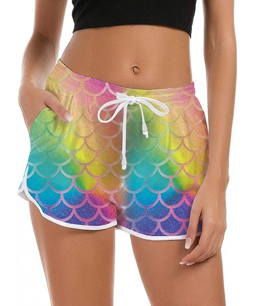 Board Shorts Women Beach Boardshorts Quick Dry 3D Graphic Swimwear Summer Bottom Novelty Workout Gym Sport Pants with Side Po...