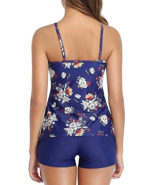 Tankinis Women's Plus Size Vintage Print Tankini Swimjupmsuit Swimsuit Beachwear Swimwear 2 Piece Swimdress - CX1974M98RL