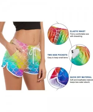 Board Shorts Women Beach Boardshorts Quick Dry 3D Graphic Swimwear Summer Bottom Novelty Workout Gym Sport Pants with Side Po...