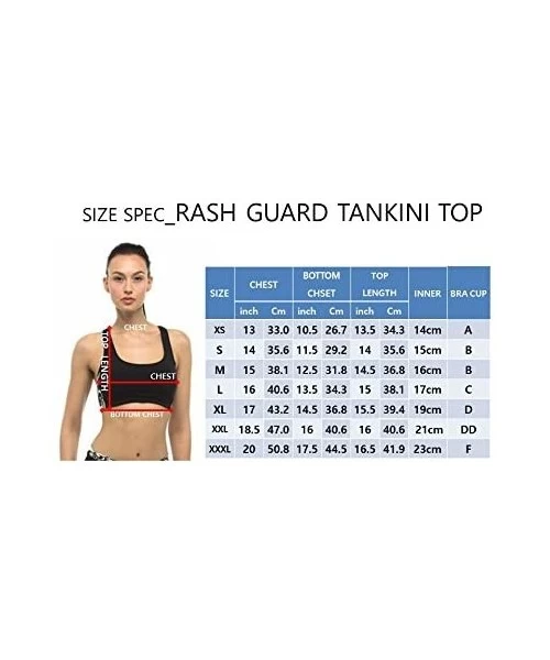 Rash Guards Women Plus Size UPF 50+ Swim Tank Bra Short Top Rash Guard - Brown With Green - CD1857EG926