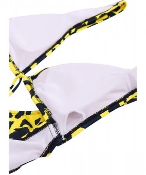 One-Pieces Women's Sexy One Piece Swimsuit Thong Bikini Bathing Suit - Yellow Leopard Print - CW18T03D89U