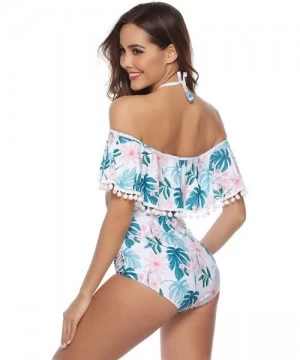 Sets Family Matching Swimsuit Women Two Pieces High Waisted Bathing Suits Monokini - Floral Print_1 - CA18NMGW3WA